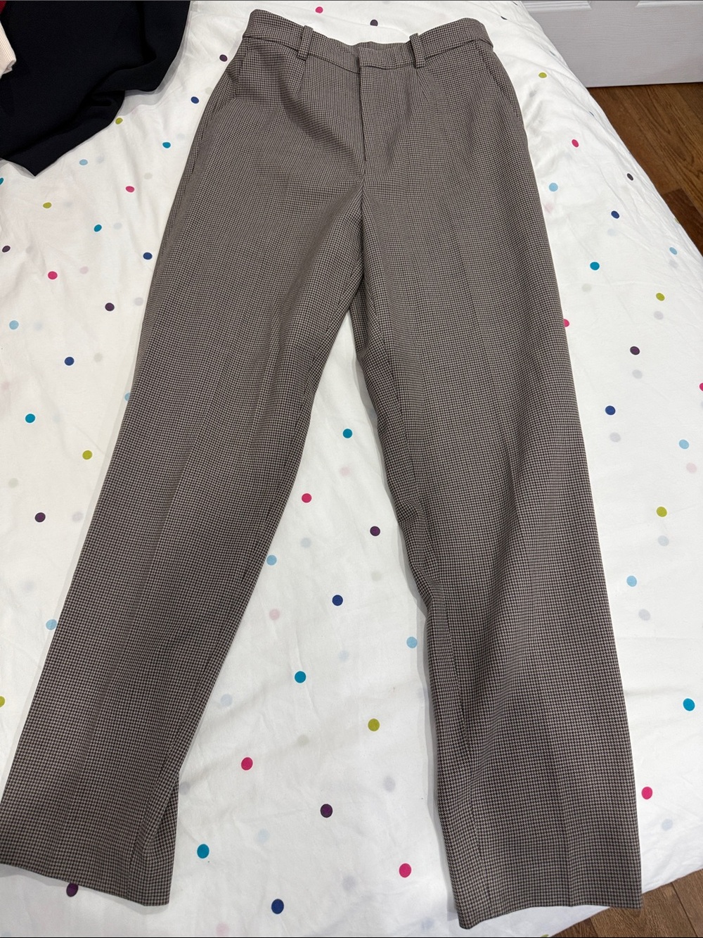 Uniqlo Women’s Smart Ankle Pants 2-Way Stretch Brown/Blues Houndstooth